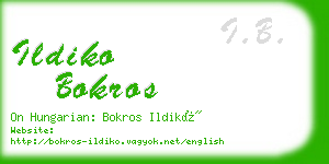 ildiko bokros business card